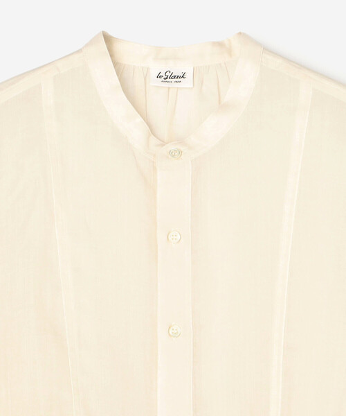 LE GLAZIK（ルグラジック）の「LE GLAZIK | ラミー ギャザーフレアシャツ WOMEN（シャツ/ブラウス・レディース・ブラック/アイボリー・36）」の7枚目の写真