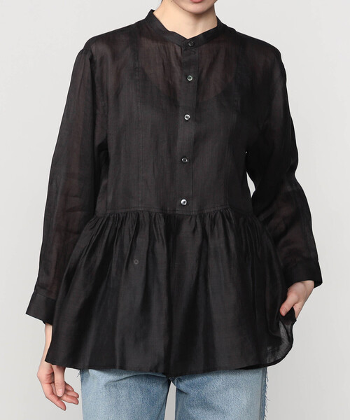 LE GLAZIK(ルグラジック)の「LE GLAZIK | ラミー ギャザーフレアシャツ WOMEN(シャツ/ブラウス・レディース・ブラック/アイボリー・36)」の16枚目の写真