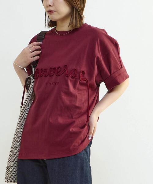 CONVERSE TOKYO(コンバーストウキョウ)の「SPINDLE LOGO TEE(Tシャツ/カットソー・レディース・ピンク/ホワイト/ブラック/ブルー/バーガンディー・SMALL/MEDIUM)」の5枚目の写真