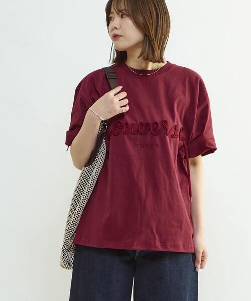 CONVERSE TOKYO(コンバーストウキョウ)の「SPINDLE LOGO TEE(Tシャツ/カットソー・レディース・ピンク/ホワイト/ブラック/ブルー/バーガンディー・SMALL/MEDIUM)」の6枚目の写真