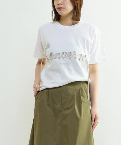 CONVERSE TOKYO(コンバーストウキョウ)の「SPINDLE LOGO TEE(Tシャツ/カットソー・レディース・ピンク/ホワイト/ブラック/ブルー/バーガンディー・SMALL/MEDIUM)」の13枚目の写真