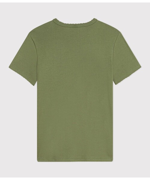 PETIT BATEAU（プチバトー）の「ポワンココット半袖Ｔシャツ（Tシャツ/カットソー・レディース・カーキ/ライトピンク/ライトグリーン・XX-SMALL/LARGE/X-SMALL/SMALL/MEDIUM）」の7枚目の写真