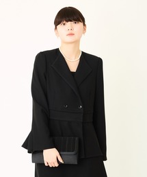 Ranerrh（ラネリ）の「ペプラムデザイン2WAYジャケット【別売りフリル有り】【ペプラム取り外し可能】【喪服・礼服】【入卒式・結婚式】【セットアップ展開有】【オフィス/ビジネスにも使える】【正喪服】（テーラードジャケット）」