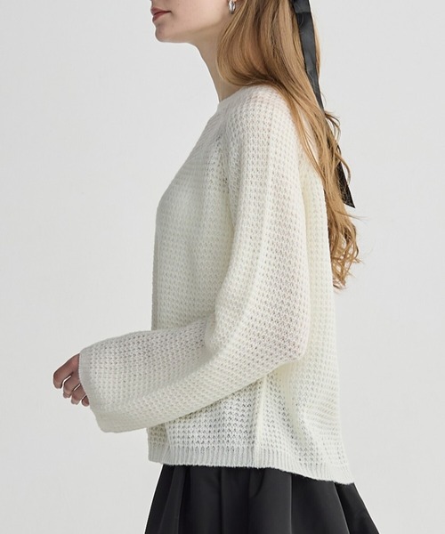 BIRTHDAY BASH(バースデイバッシュ)の「OPENWORK HIGH GAUGE KNIT(ニット/セーター・レディース・ホワイト/ピンク/イエロー・FREE)」の4枚目の写真