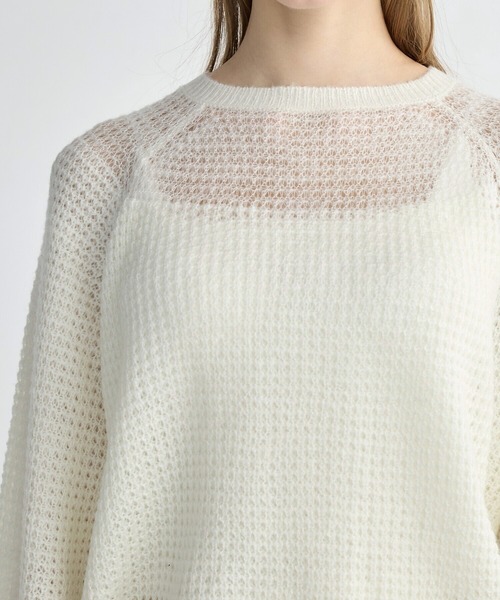 BIRTHDAY BASH(バースデイバッシュ)の「OPENWORK HIGH GAUGE KNIT(ニット/セーター・レディース・ホワイト/ピンク/イエロー・FREE)」の5枚目の写真