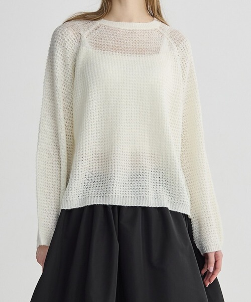 BIRTHDAY BASH(バースデイバッシュ)の「OPENWORK HIGH GAUGE KNIT(ニット/セーター・レディース・ホワイト/ピンク/イエロー・FREE)」の6枚目の写真