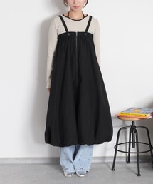 〈セットアップ対応可能〉2way バルーンシルエットジップワンピース（スカート着用可）