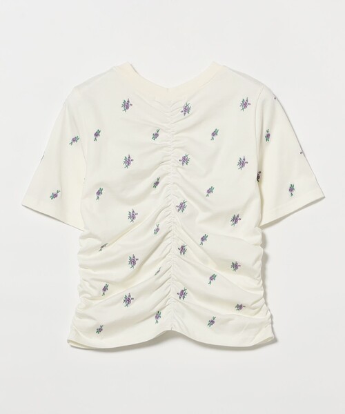 Ray BEAMS(レイビームス)の「【8/6 再値下げ】フラワー 刺繍 シャーリング Tシャツ / 26SS 花柄 洗える コンパクトTシャツ(Tシャツ/カットソー・レディース・ブラック/ホワイト系その他6・ONE SIZE)」の21枚目の写真