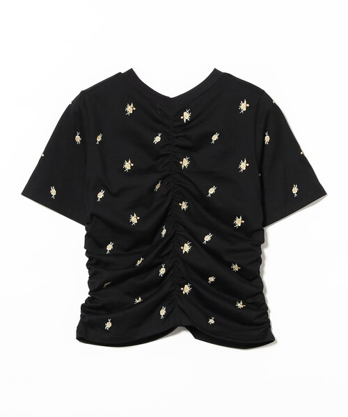 Ray BEAMS(レイビームス)の「【8/6 再値下げ】フラワー 刺繍 シャーリング Tシャツ / 26SS 花柄 洗える コンパクトTシャツ(Tシャツ/カットソー・レディース・ブラック/ホワイト系その他6・ONE SIZE)」の17枚目の写真