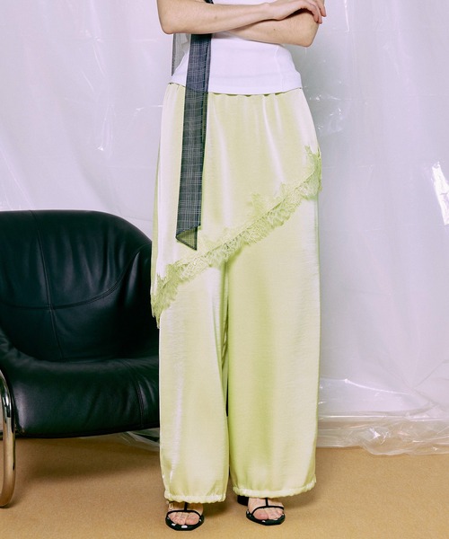 Wrap Satin Lace Pants/ラップサテンレースパンツ（その他パンツ