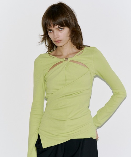 JOSE MOON(ジョゼムーン)の「CROSS PLATE TOPS/クロスプレートトップス(Tシャツ/カットソー・レディース・ブラック/ピンク/グリーン/ホワイト・FREE)」の3枚目の写真