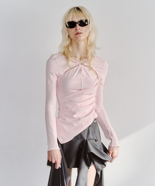 JOSE MOON(ジョゼムーン)の「CROSS PLATE TOPS/クロスプレートトップス(Tシャツ/カットソー・レディース・ブラック/ピンク/グリーン/ホワイト・FREE)」の8枚目の写真