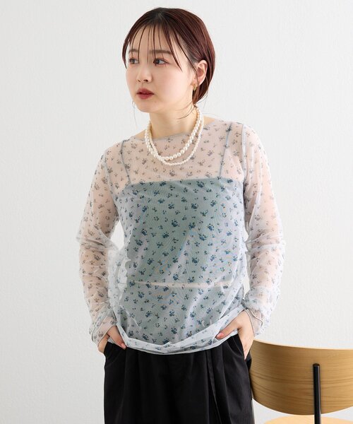 mystic(ミスティック)の「【3色展開/レイヤードスタイルにも◎】プリントシアーロンT(Tシャツ/カットソー・レディース・オフホワイト/アイボリー/ブラック・FREE)」の11枚目の写真