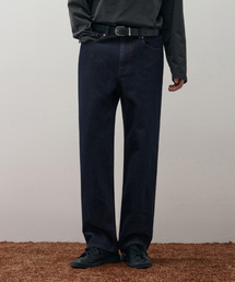 DRAW FIT（ドローフィット）の「ウォッシングリラックスストレートデニムパンツ[DARK BLUE]（デニムパンツ）」
