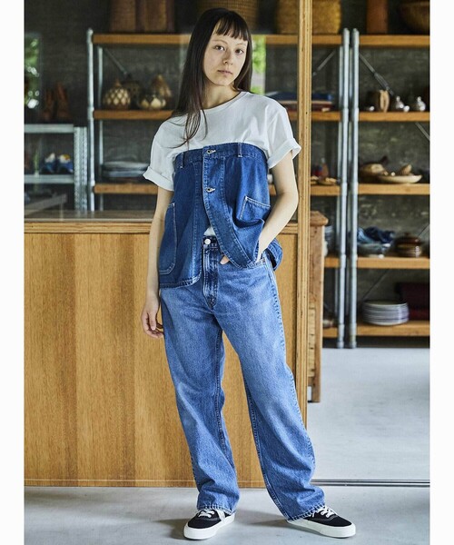 orSlow(オアスロウ)の「orSlow | デニム オーバーラップスカート WOMEN(デニムスカート・レディース・ブルー・1)」の16枚目の写真
