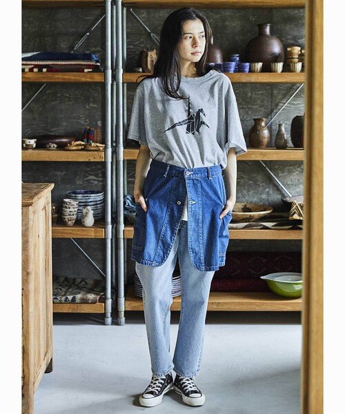 orSlow(オアスロウ)の「orSlow | デニム オーバーラップスカート WOMEN(デニムスカート・レディース・ブルー・1)」の18枚目の写真