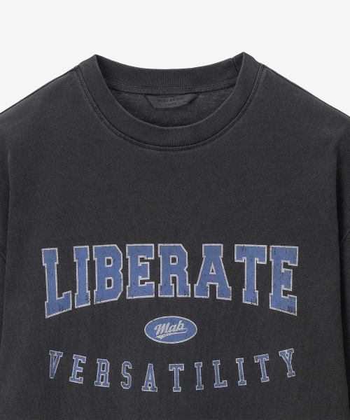 MINDBRIDGE(マインドブリッジ)の「ピグメントレタリングオーバーサイズTシャツ MYTS3150(Tシャツ/カットソー・メンズ・ダークグレー・100/110/95/105)」の6枚目の写真