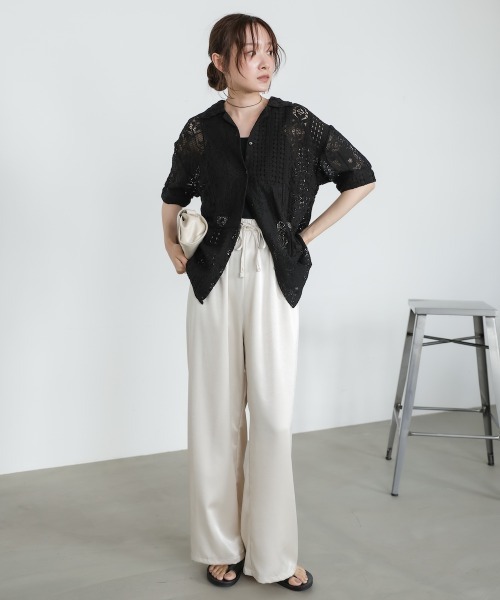 Bab（バブ）の「【セットアップ対応】パッチワークレースシャツ（シャツ/ブラウス・レディース・ブラック/ホワイト系その他・M）」の15枚目の写真