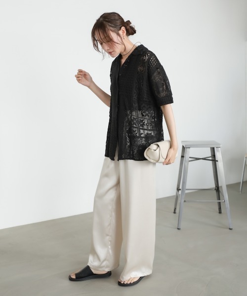 Bab（バブ）の「【セットアップ対応】パッチワークレースシャツ（シャツ/ブラウス・レディース・ブラック/ホワイト系その他・M）」の17枚目の写真
