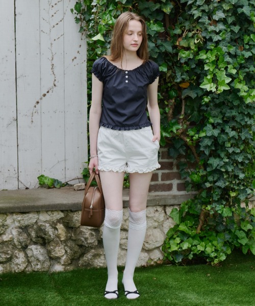 GIUNON(ジウノン)の「2way henley neck blouse / 2way ヘンリーネックブラウス(シャツ/ブラウス・レディース・グレー/ブルー/ホワイト・FREE)」の13枚目の写真