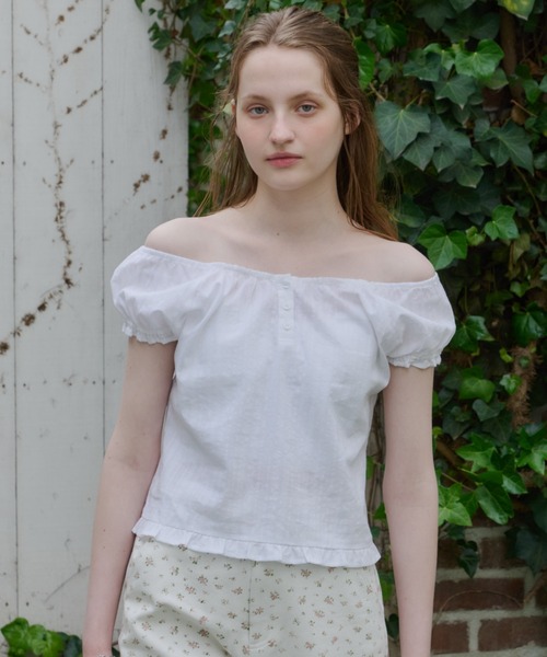 GIUNON(ジウノン)の「2way henley neck blouse / 2way ヘンリーネックブラウス(シャツ/ブラウス・レディース・グレー/ブルー/ホワイト・FREE)」の5枚目の写真