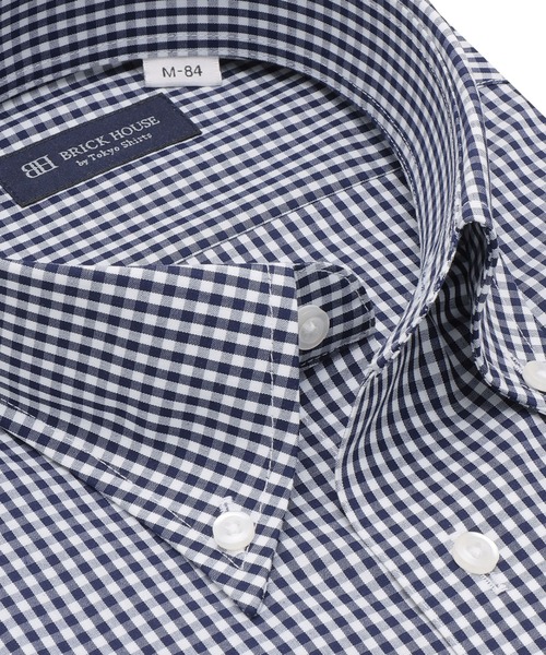 TOKYO SHIRTS(トウキョウシャツ)の「【吸水速乾】 形態安定ノンアイロン ボタンダウン 長袖ビジネスワイシャツ(ビジネスシャツ・メンズ・ネイビー・首回り37cm-裄丈80cm/首回り37cm-裄丈84cm/首回り39cm-裄丈80cm/首回り39cm-裄丈84cm/首回り41cm-裄丈82cm/首回り41cm-裄丈86cm/首回り42cm-裄丈82cm/首回り42cm-裄丈86cm/首回り43cm-裄丈82cm/首回り43cm-裄丈86cm)」の2枚目の写真