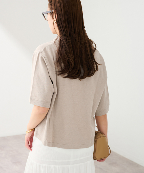FRAMeWORK(フレームワーク)の「LOEFF/ロエフ 別注リネンコットンポロシャツ(Tシャツ/カットソー・レディース・ベージュ・FREE)」の9枚目の写真