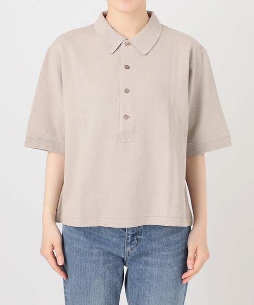 FRAMeWORK(フレームワーク)の「LOEFF/ロエフ 別注リネンコットンポロシャツ(Tシャツ/カットソー・レディース・ベージュ・FREE)」の12枚目の写真
