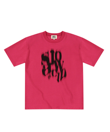 ブラーリーロゴ半袖Tシャツ[ディープピンク]
