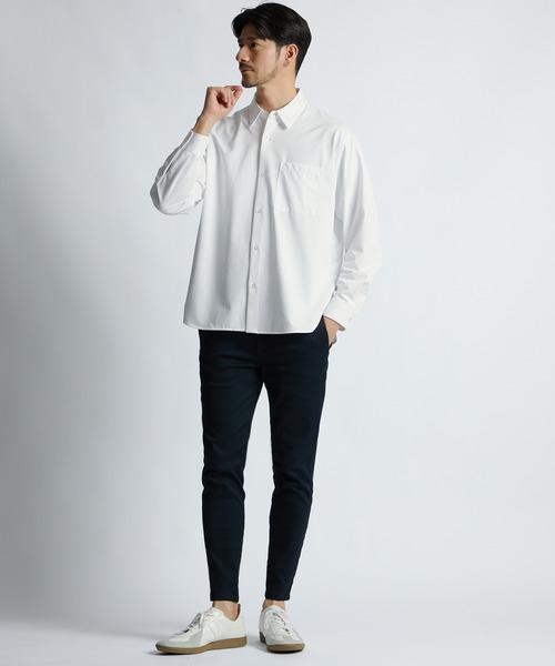 LANVIN en Bleu(ランバンオンブルー)の「超伸縮「ガムストレッチ」接触冷感 スキニー イージーチノパン(チノパンツ・メンズ・ブラック/ネイビー/ホワイト/ライトグレー・50/48/46/52)」の9枚目の写真