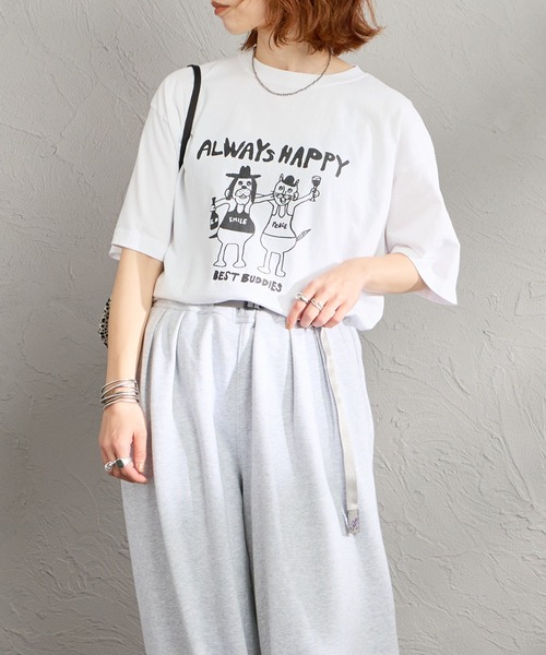 FUNG（ファング）の「[FUNG/ファング] BEST BUDDIES カットオフ プリントTシャツ（Tシャツ/カットソー・レディース・ブラック/ホワイト・M）」の4枚目の写真