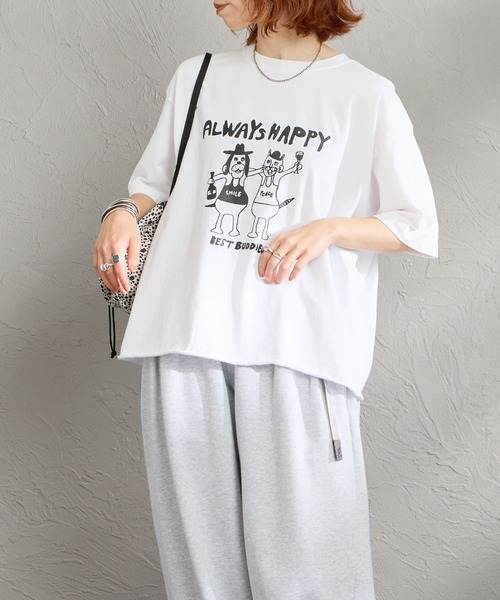 FUNG（ファング）の「[FUNG/ファング] BEST BUDDIES カットオフ プリントTシャツ（Tシャツ/カットソー・レディース・ブラック/ホワイト・M）」の8枚目の写真