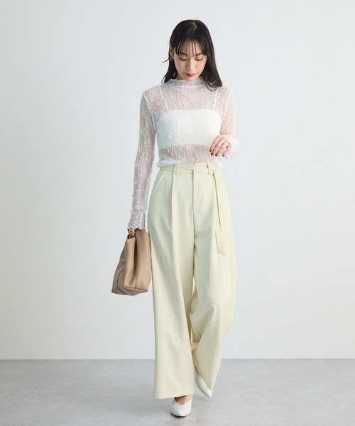 Futier land（フューティアランド）の「【取り外し可能】リボン付きワイドスラックス（スラックス・レディース・ブラック/イエロー/アイボリー・MEDIUM/LARGE/SMALL）」の11枚目の写真