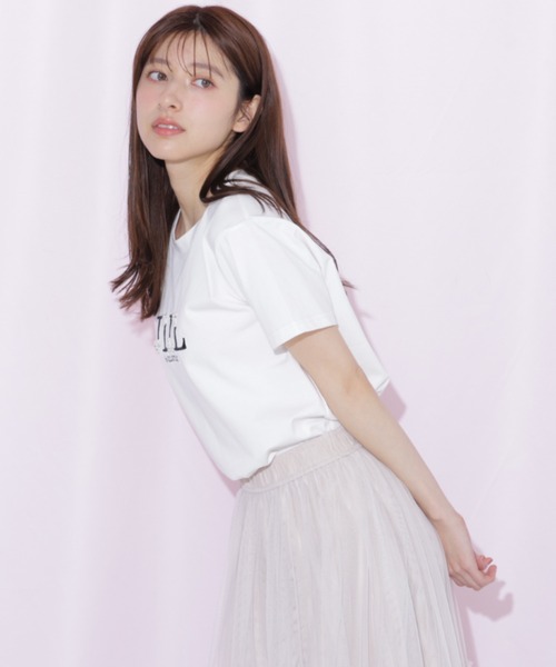JILL by JILL STUART(ジルバイジルスチュアート)の「オーガニックコットンビジューロゴTシャツ(Tシャツ/カットソー・レディース・ブラック/ピンク/ホワイト・FREE)」の7枚目の写真