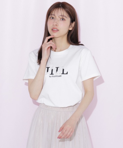 JILL by JILL STUART(ジルバイジルスチュアート)の「オーガニックコットンビジューロゴTシャツ(Tシャツ/カットソー・レディース・ブラック/ピンク/ホワイト・FREE)」の6枚目の写真