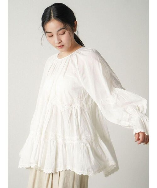 FIKA.(フィーカ)の「2way lace switching blouse(シャツ/ブラウス・レディース・ブラック/ホワイト・FREE)」の19枚目の写真