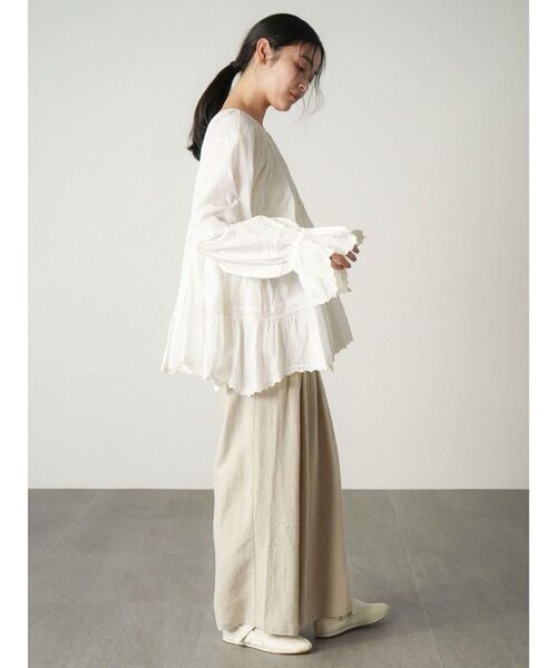 FIKA.(フィーカ)の「2way lace switching blouse(シャツ/ブラウス・レディース・ブラック/ホワイト・FREE)」の22枚目の写真