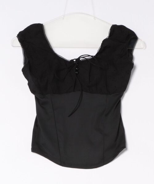 Ritzy(リッツィー)の「レースアップ パフスリーブ U ネックカットソートップス(Tシャツ/カットソー・レディース・ホワイト・M)」の16枚目の写真