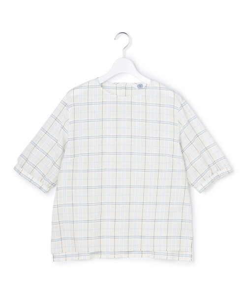 J.PRESS Ladies(J.プレス レディス)の「【一枚で着映え】キュプラチェック 5分袖 ブラウス(シャツ/ブラウス・レディース・ブラウン系3/ホワイト系3/ネイビー系3・XS)」の12枚目の写真