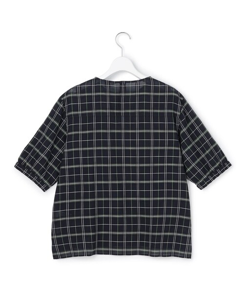 J.PRESS Ladies(J.プレス レディス)の「【一枚で着映え】キュプラチェック 5分袖 ブラウス(シャツ/ブラウス・レディース・ブラウン系3/ホワイト系3/ネイビー系3・XS)」の15枚目の写真