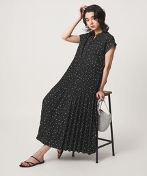【結論シリーズ】全方位映えプリーツワンピ ドット［size SHORT/TALLあり］