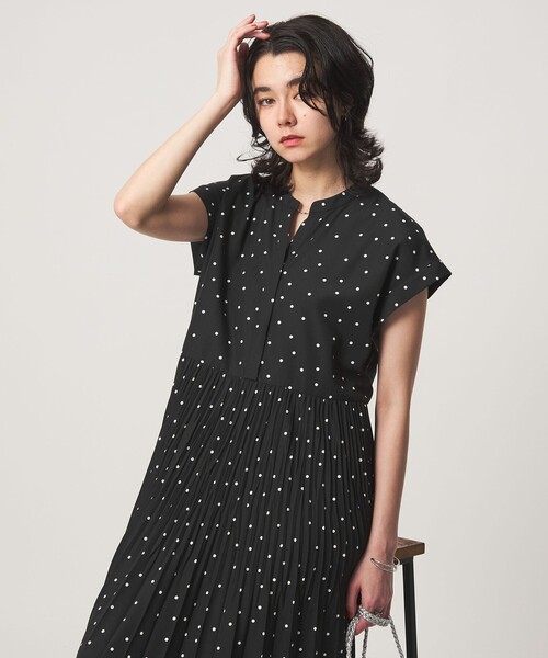 green label relaxing（グリーンレーベルリラクシング）の「【結論シリーズ】全方位映えプリーツワンピ ドット［size SHORT/TALLあり］（ワンピース・レディース・その他1・SHORT/FREE/TALL）」の6枚目の写真