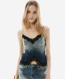 BLONDEY | LACE DENIM CAMISOLE TOPS(キャミソール)