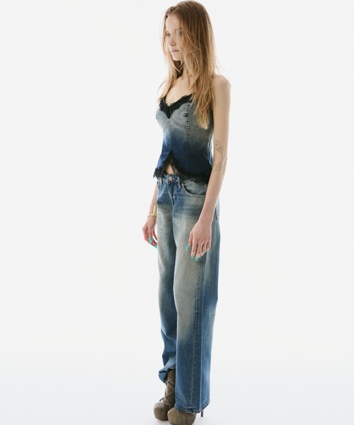 BLONDEY(ブロンディ)の「LACE DENIM CAMISOLE TOPS(キャミソール・レディース・ブルー・FREE)」の11枚目の写真