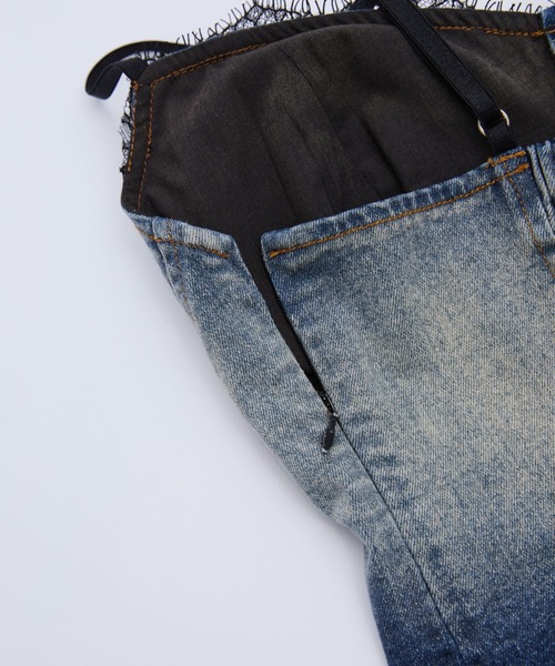 BLONDEY(ブロンディ)の「LACE DENIM CAMISOLE TOPS(キャミソール・レディース・ブルー・FREE)」の9枚目の写真