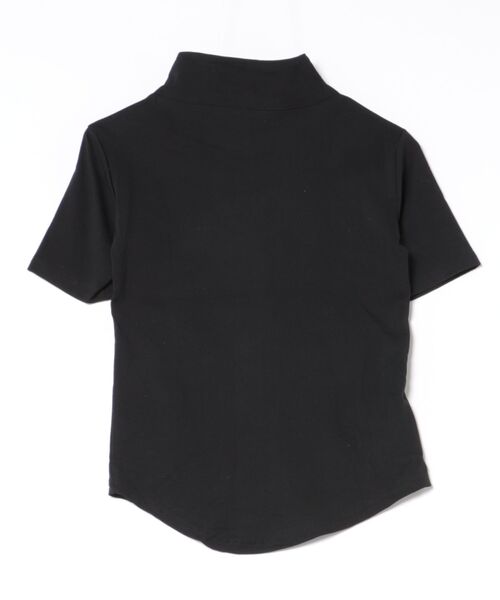 H.TOKYO(エイチトウキョウ)の「ハイネックジップアップハーフスリーブトップス(Tシャツ/カットソー・レディース・ブラック/ホワイト・SMALL/MEDIUM/LARGE)」の3枚目の写真