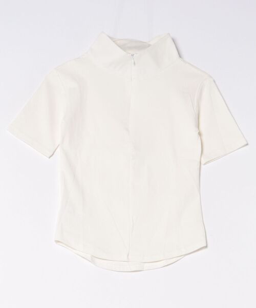 H.TOKYO(エイチトウキョウ)の「ハイネックジップアップハーフスリーブトップス(Tシャツ/カットソー・レディース・ブラック/ホワイト・SMALL/MEDIUM/LARGE)」の6枚目の写真