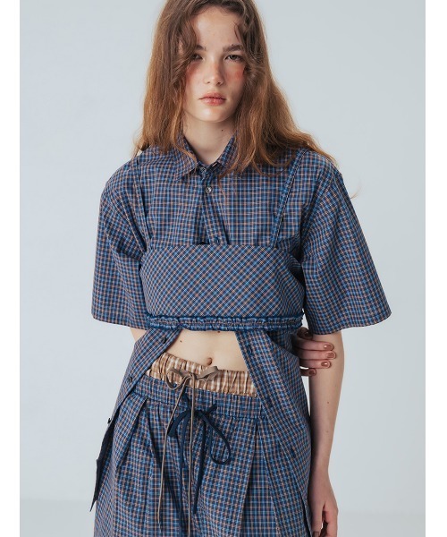 ELCHELE(エルチェレ)の「UNIVERSAL CHECK HS SHIRT(シャツ/ブラウス・レディース・ブルー/ベージュ・FREE)」の2枚目の写真