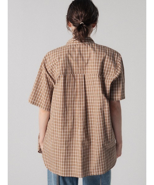 ELCHELE(エルチェレ)の「UNIVERSAL CHECK HS SHIRT(シャツ/ブラウス・レディース・ブルー/ベージュ・FREE)」の8枚目の写真