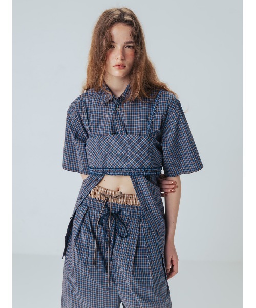 ELCHELE(エルチェレ)の「UNIVERSAL CHECK HS SHIRT(シャツ/ブラウス・レディース・ブルー/ベージュ・FREE)」の4枚目の写真